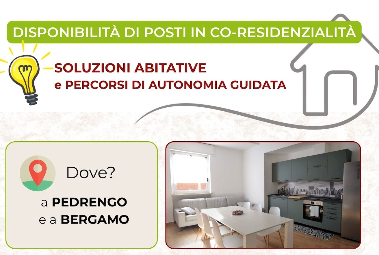 Vivere insieme, costruire autonomia: posti disponibili a Pedrengo e Bergamo