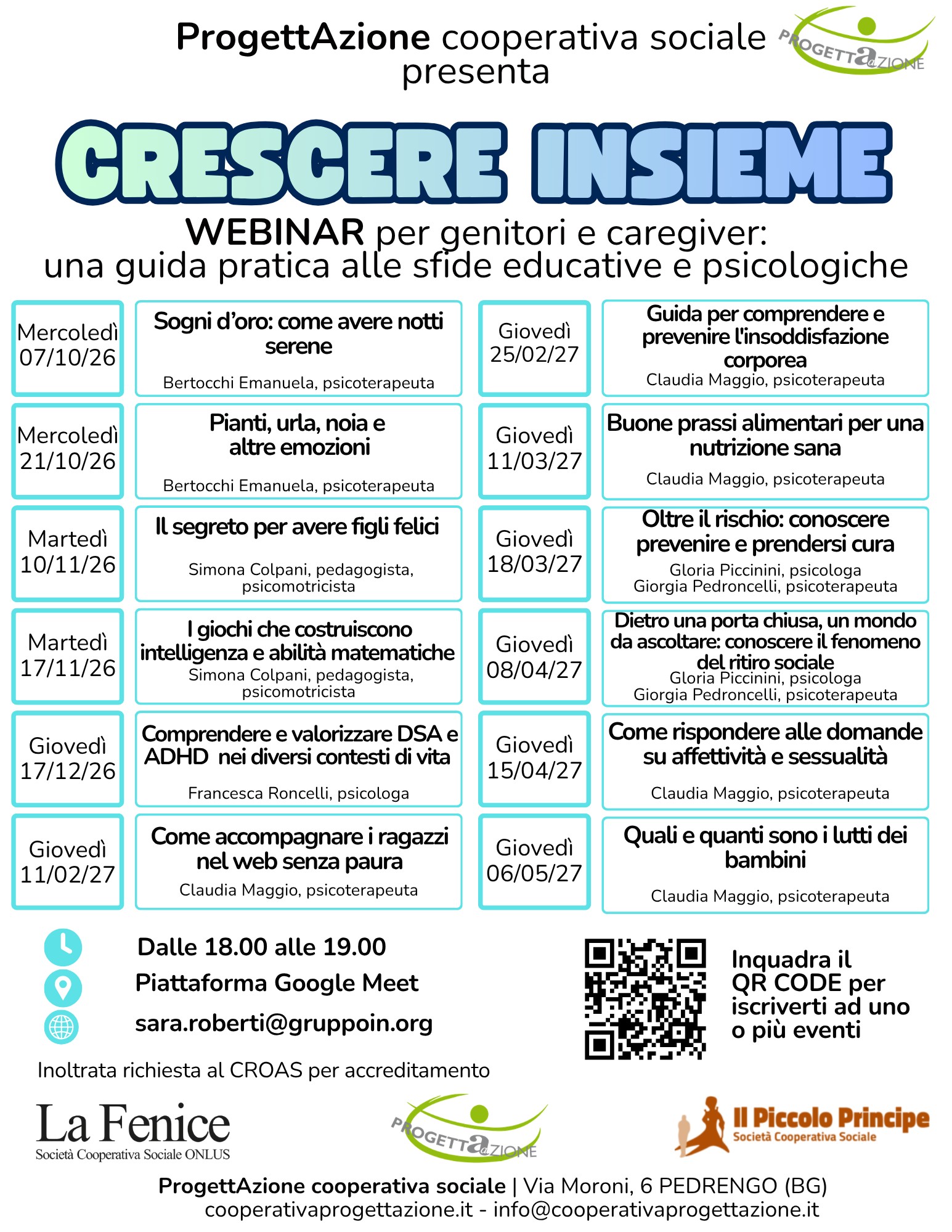 Crescere insieme:  webinar per genitori e caregiver